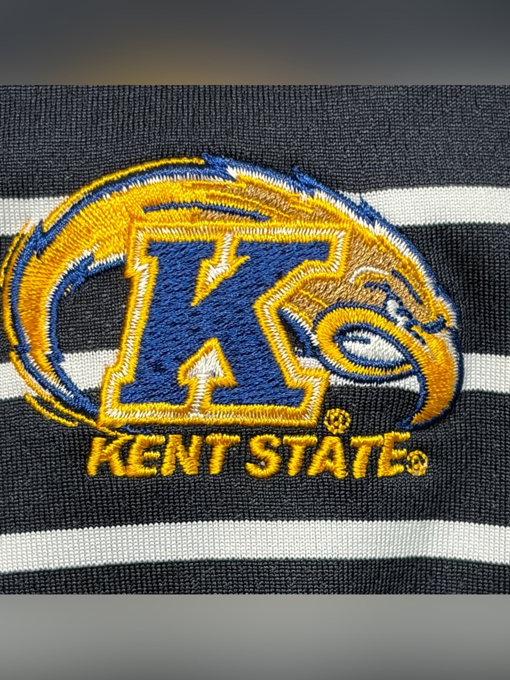 Ping Kent State Golden Flashes Polo Golf Performance Shirt Men’s Lg Blue Stripes - Picture 4 of 10